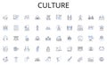 Culture line icons collection. iOS, Android, ReactNative, Flutter, Swift, Kotlin, Java vector and linear illustration