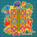 Culture of Rajasthan in Indian art style Royalty Free Stock Photo