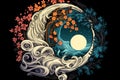 Abstract and surreal Yin Yang symbol or sign illustration