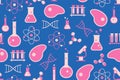 Cultured meat science seamless pattern