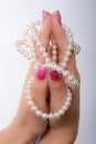 Cultured pearls and nail art