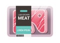 cultured raw red meat pack plastic tray container steak made from animal cells artificial lab grown meat production