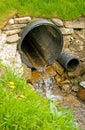 Culvert for diversion of surface water . Royalty Free Stock Photo