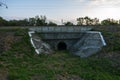 Culvert of granite blocks under railway track Royalty Free Stock Photo