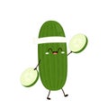 Cucumber. Cute cartoon vegetable vector character isolated.