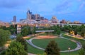 Cumberland Park Lawn Canopy Nashville TN Skyline Royalty Free Stock Photo