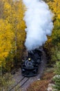 Cumbres & Toltec Scenic Steam Train, Chama, New Mexico to Antonito, Colorado over Cumbress Pass 10,015 Elevation Royalty Free Stock Photo