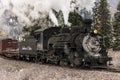 Cumbres & Toltec Scenic Steam Train, Chama, New Mexico to Antonito, Colorado over Cumbress Pass 10,015 Elevation Royalty Free Stock Photo