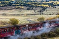 Cumbres & Toltec Scenic Steam Train, Chama, New Mexico to Antonito, Colorado over Cumbress Pass 10,015 Elevation Royalty Free Stock Photo