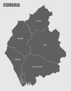 Cumbria county administrative map