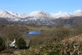 Cumbrian Mountains from above Blelham Tarn on a bright winters day.