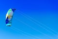 Closeup of kite surf flying over the blue sky Royalty Free Stock Photo