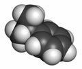 Cumene (isopropylbenzene) aromatic hydrocarbon molecule. Atoms are represented as spheres with conventional color coding: hydrogen