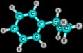 Cumene molecule isolated on black