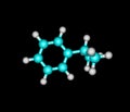 Cumene molecule isolated on black Royalty Free Stock Photo