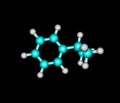 Cumene molecule isolated on black