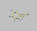 Cumene molecule isolated on grey