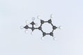 Cumene molecule made with balls, isolated molecular model. 3D rendering
