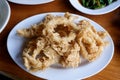 Cumi goreng tepung in Indonesia or Fried Calamari is Italian style. Delicious seafood Royalty Free Stock Photo