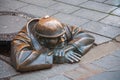 Cumil the Sewer Worker, Bratislava Royalty Free Stock Photo