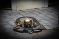 Cumil the Sewer Worker - Bratislava, Slovakia Royalty Free Stock Photo