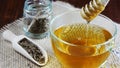 Cumin seed tea with honey for weight loss closeup Royalty Free Stock Photo