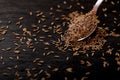 Cumin Seeds on black background Royalty Free Stock Photo