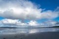 Cummulus clouds above the beach in Ireland.