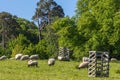 Sheep grazing at Dumfries House in Cumnock, Scotland, UK. Royalty Free Stock Photo