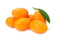 Cumquat or kumquat isolated on white background