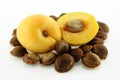 Cumulated apricot pits Royalty Free Stock Photo