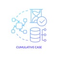 Cumulative case blue gradient concept icon