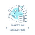 Cumulative case turquoise concept icon