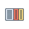 Color illustration icon for Cumulative, document and accumulative Royalty Free Stock Photo
