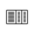 Black line icon for Cumulative, document and accumulative