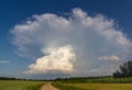 Cumulonimbus capillatus incus cloud, isolated storm cloud