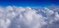 Cumulonimbus cloud above sky view from airplane