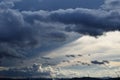 Cumulonimbus cloud formations on tropical blue sky Royalty Free Stock Photo