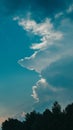 Cumulonimbus cloud formations on tropical blue sky , Nimbus moving , Abstract background from natural phenomenon and gray clouds Royalty Free Stock Photo