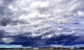 Stormy Clouds Forming over Town. Royalty Free Stock Photo