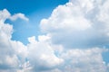 Cumulonimbus clouds. cumulus cloud. Puffy or cotton like or fluffy cloud blue sky white fluffy clouds over blue sky landscape