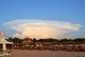 Cumulonimbus incus cloud in a shape of a mushroom from a nuclear war.