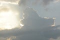 Setting sun and storm cloud in the sky Royalty Free Stock Photo