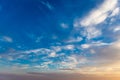 Cumulostratus, Stratus and Altocumulus clouds at golden hour Royalty Free Stock Photo