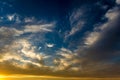 Cumulostratus, Stratus and Altocumulus clouds at golden hour Royalty Free Stock Photo