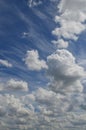 Cumulus and cirrus clouds Royalty Free Stock Photo