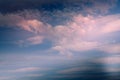 Cumulus, cirrus and lenticular clouds Royalty Free Stock Photo