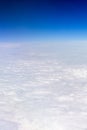 Cumulus clouds from the airplane`s height