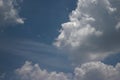 Cumulus clouds with a clear blue sky background in the midday. Types of clouds stock images Royalty Free Stock Photo