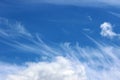 Cumulus clouds in clear weather blows off a strong wind